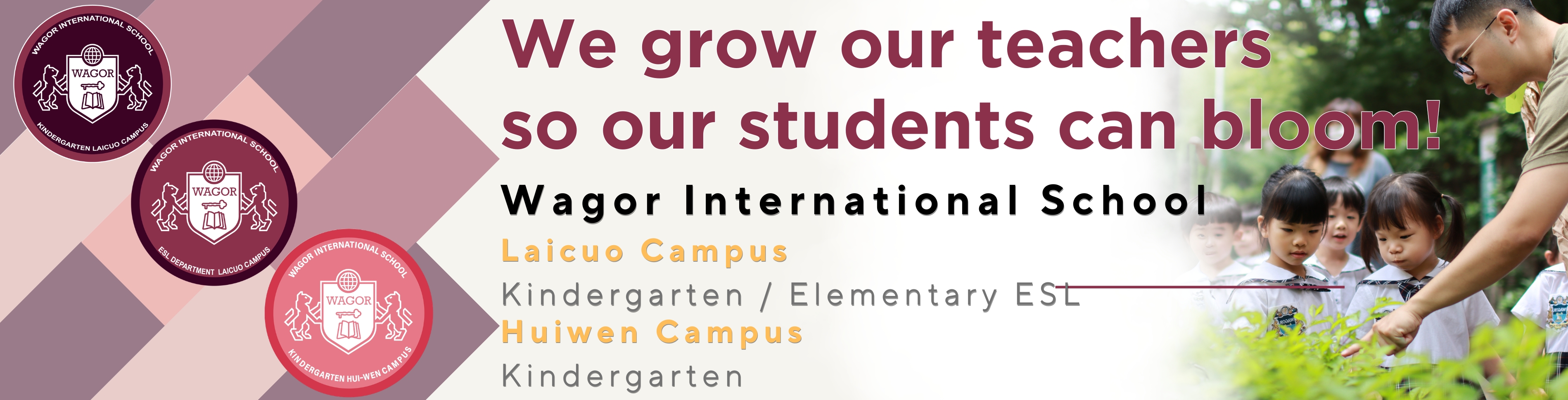 taiwan teaching english job Wagor International School Laicuo Campus